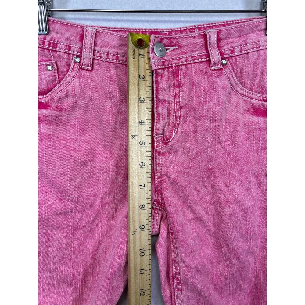 Y2K Kidcore‎ Justice Girls 14R Pink Acid Wash Simply Low Bermuda Denim Shorts